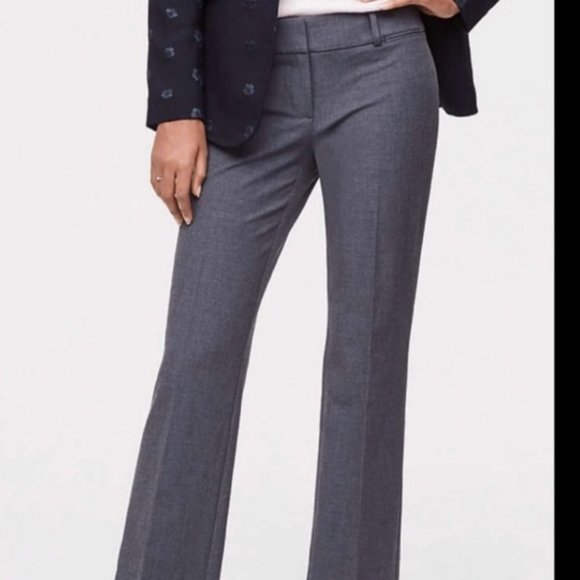 Loft | Grey Julie Trouser Work Slacks Pants - Picture 1 of 5